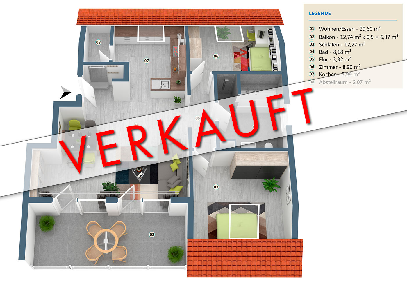 Bauprojekt "Gutenberg" | Wehr | Haus Schiller - Wohnung 05 | Aufteilung