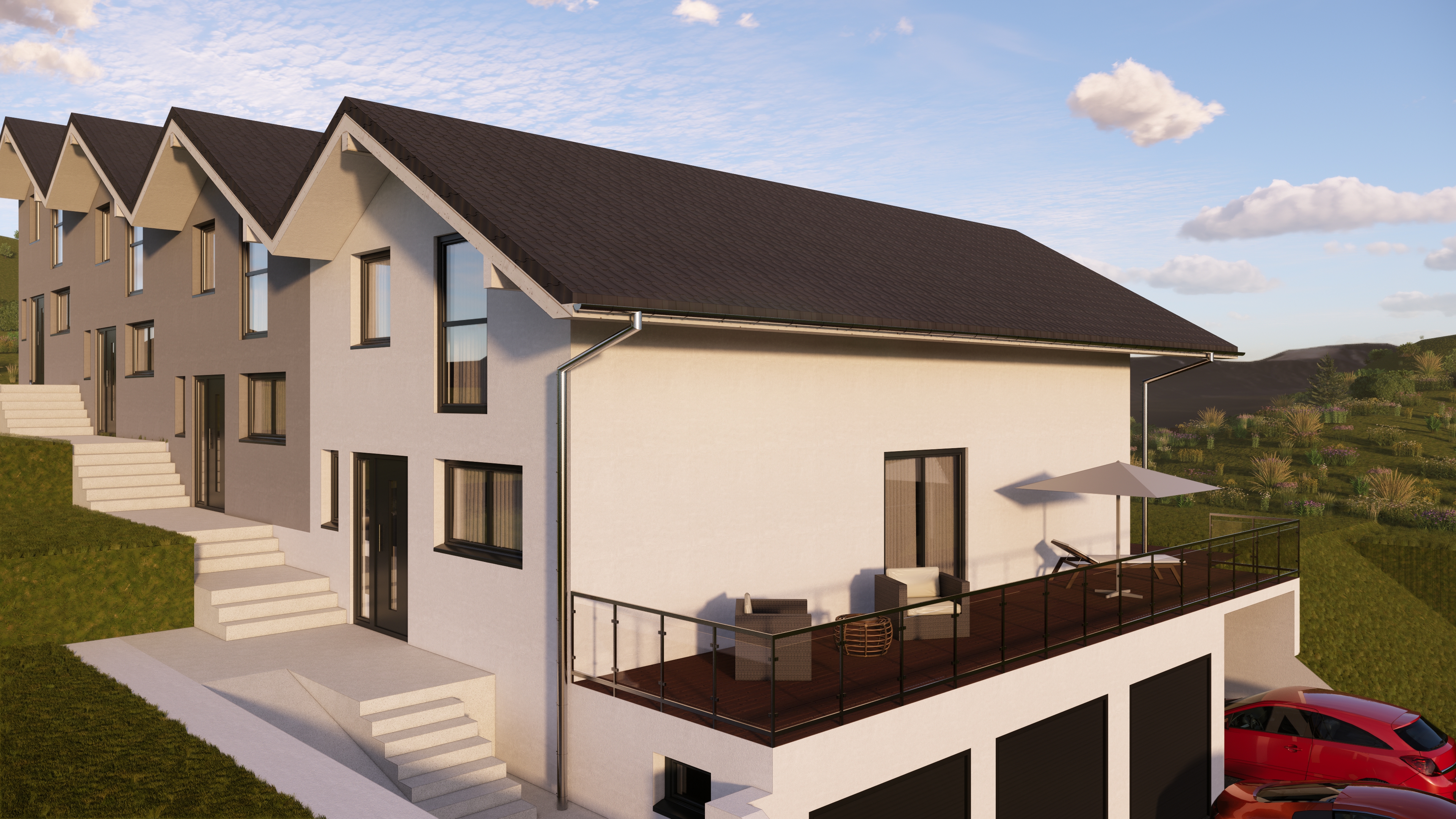 Haus 1 - Reiheneckhaus | Neubauprojekt Wehr-Öfingen 2 | Nord-West
