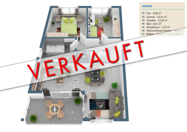 Bauprojekt "Gutenberg" | Wehr | Haus Schiller - Wohnung 04 | Aufteilung